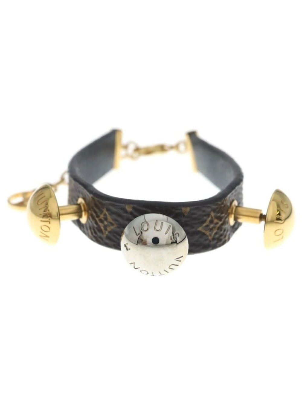 Louis Vuitton Bracelet Monogram Study Gold Brown